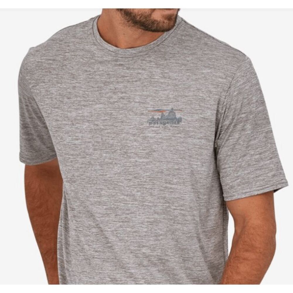 Patagonia Men's Capilene Cool Daily Graphic Shirt 73 Skyline Feather Grey Small